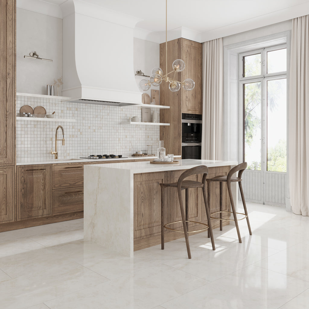 Soft Alabaster White 12x12 Lappato Square Porcelain Mosaic Tile (5 pack, 4.84 sq ft/case)
