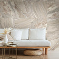 Beige matte square porcelain tile 24x24 inches installed on an interior wall surface