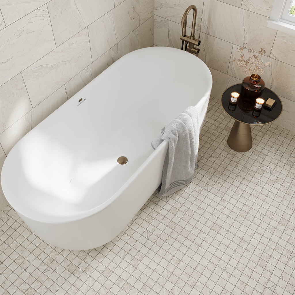 Stone Beige 12x12 Matte Uniform Square Porcelain Mosaic Tile (6 pack, 5.81 sq ft/case) - Sample
