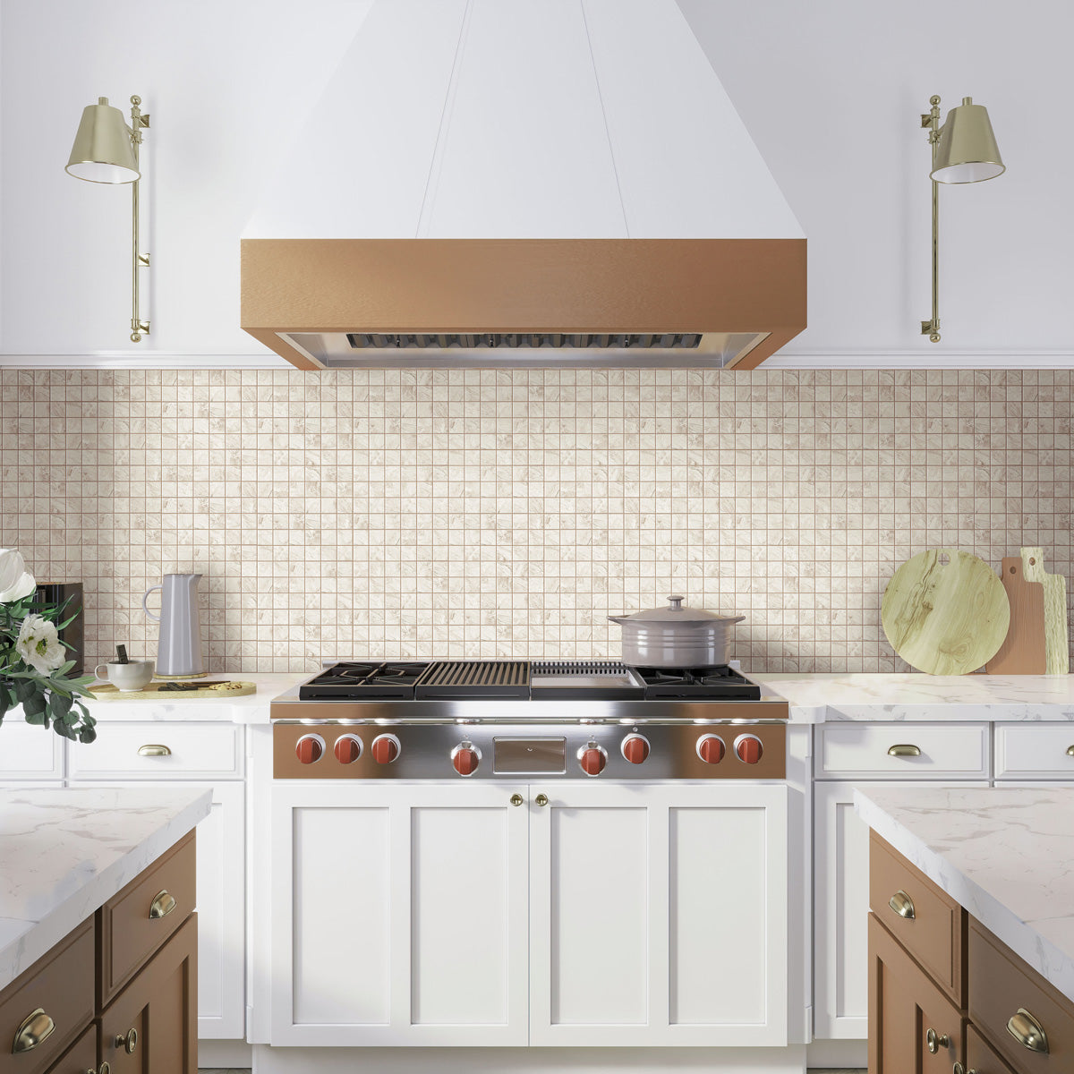 Stone Beige 12x12 Matte Uniform Square Porcelain Mosaic Tile (6 pack, 5.81 sq ft/case) - Sample