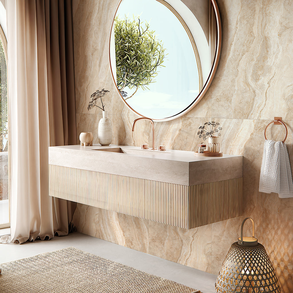 Splendor 23.62 in. x 47.25 in. Polished Beige Porcelain Rectangular Wall and Floor Tile (14 Cases, 217.7 sqft/Pallet)