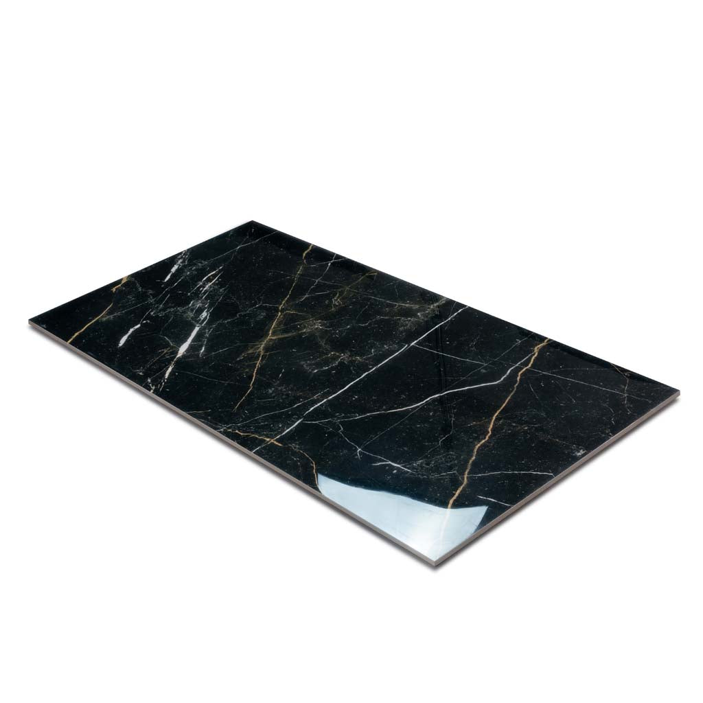 24x48 Splendor Polished Black Porcelain Rectangular Tile - Black ...