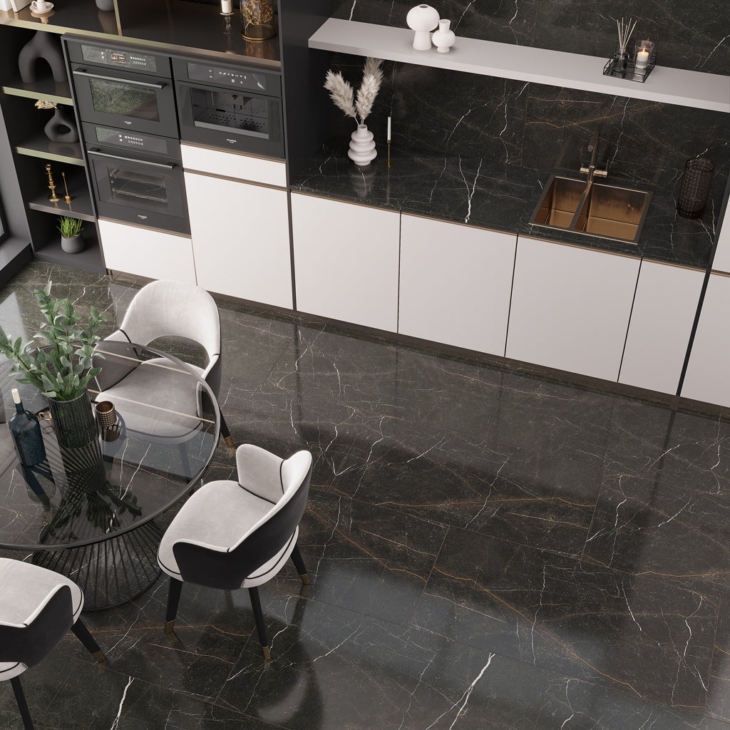 24X48 Splendor Polished Black Wall Tile