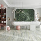 Sage jade green 24x48 honed porcelain large tile with natural stone-like veining and glossy finish