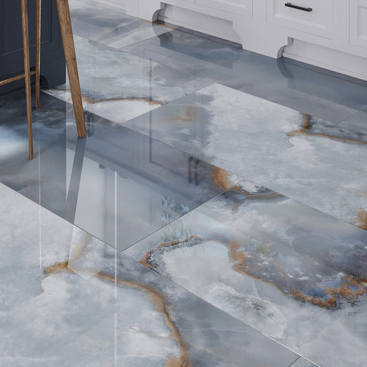 Blue 24x48 Lappato Porcelain Large Format Tile (2 pack, 15.5 sq ft/case)