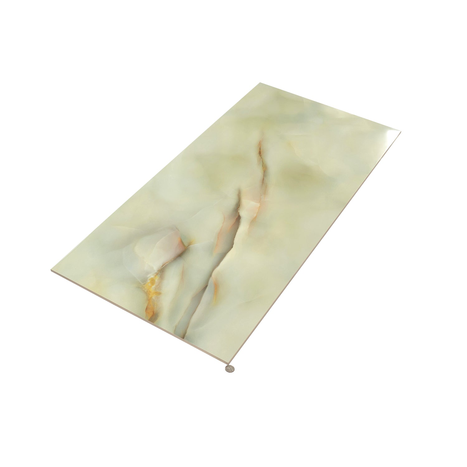 Splendor 24x48 Celadon Giada Porcelain Large Format Onyx Wall and Floor Tile (2 Pack, 15.5 sq ft/case) - Sample