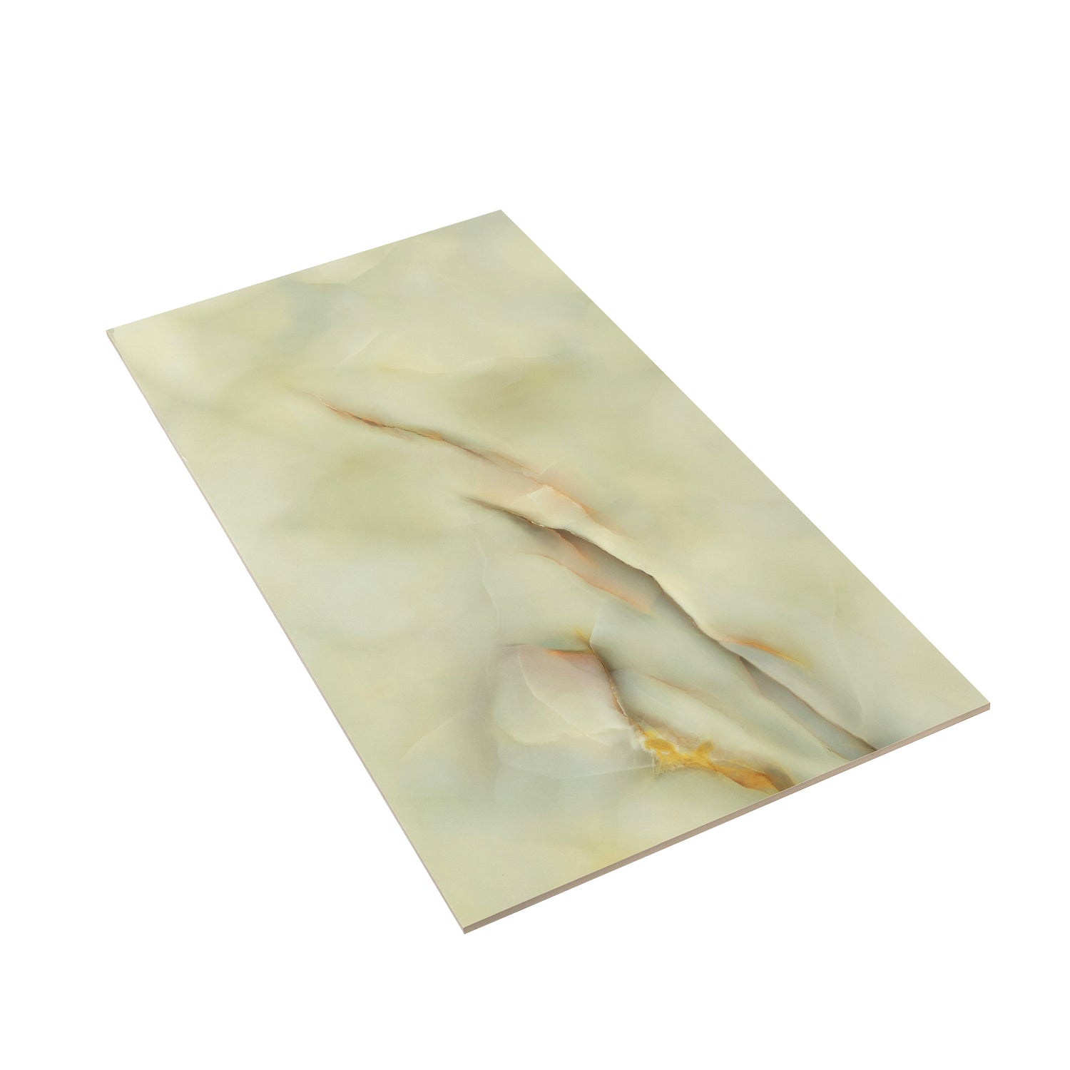 Splendor 24x48 Celadon Giada Porcelain Large Format Onyx Wall and Floor Tile (2 Pack, 15.5 sq ft/case) - Sample