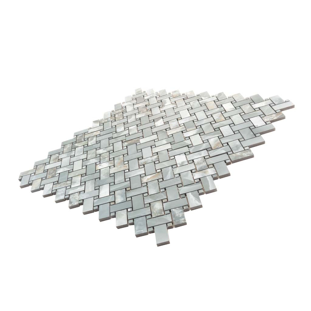 5 pack Splendor 11.81 in. x 11.81 in. Matte Green Porcelain Mosaic Wall and Floor Tile (4.84 sq ft/case) - Sample