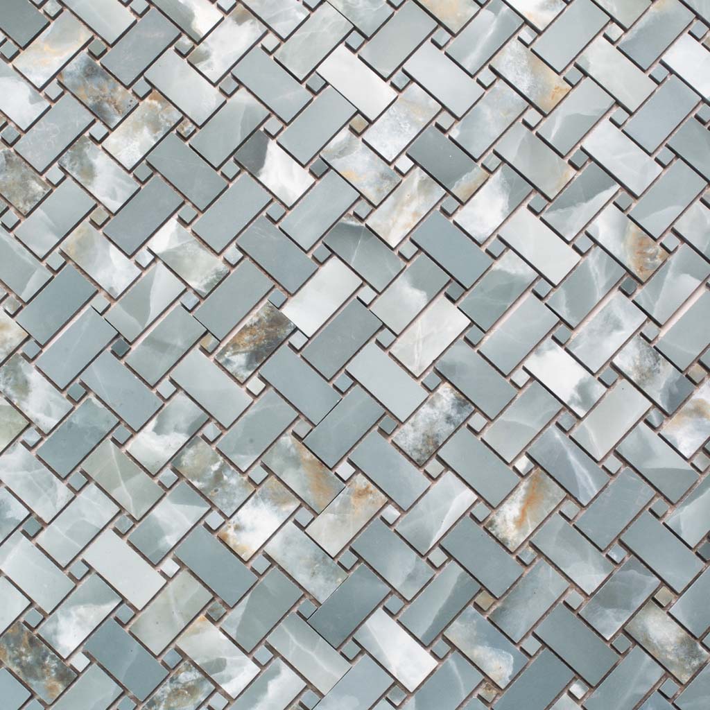 5 pack Splendor 11.81 in. x 11.81 in. Matte Green Porcelain Mosaic Wall and Floor Tile (4.84 sq ft/case) - Sample
