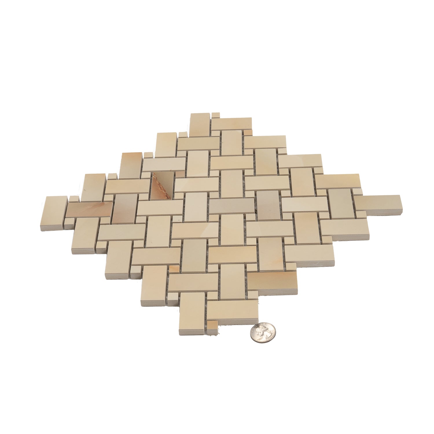 Miele 12x12 Lappato Onyx Basketweave Porcelain Mosaic Tile (5 pack, 4.84 sq ft/case)