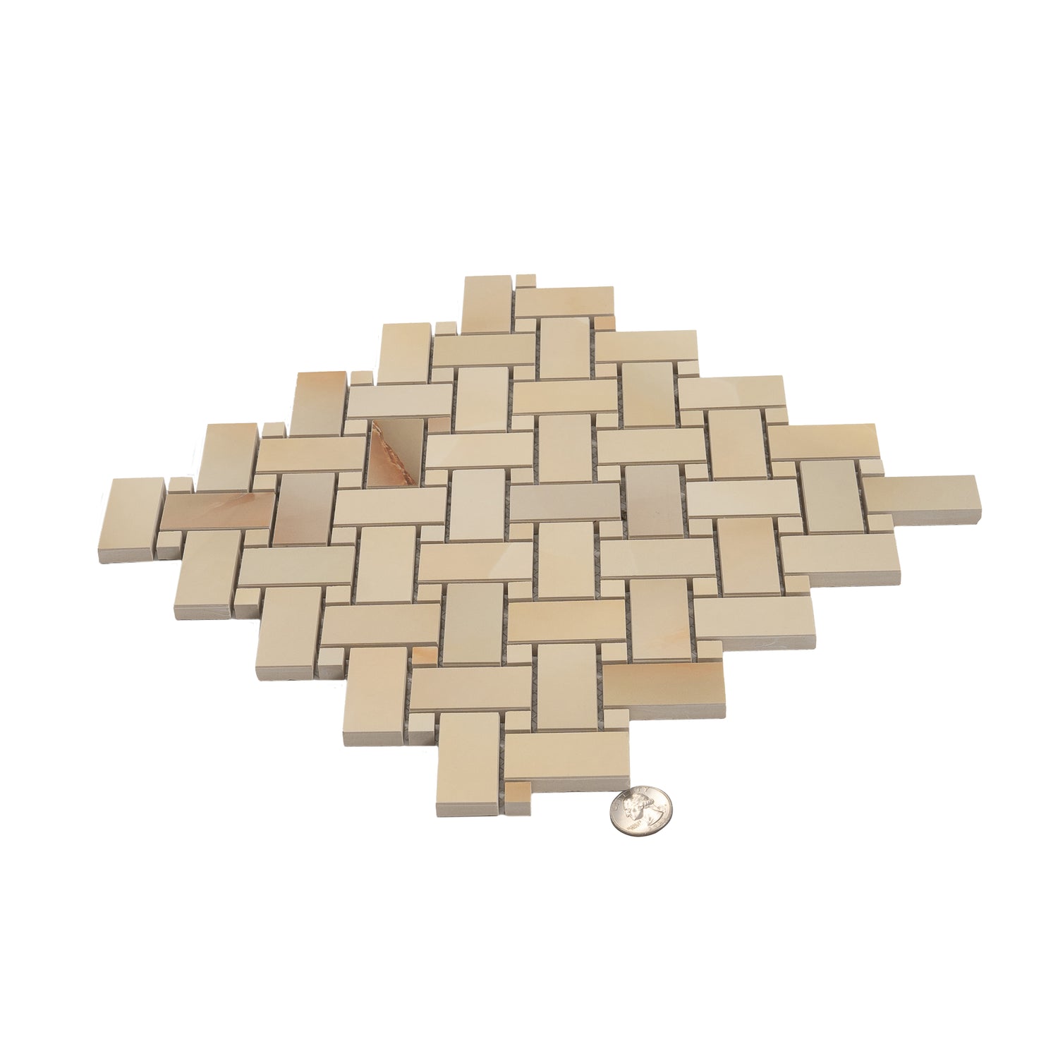 Miele 12x12 Lappato Onyx Basketweave Porcelain Mosaic Tile (5 pack, 4.84 sq ft/case)