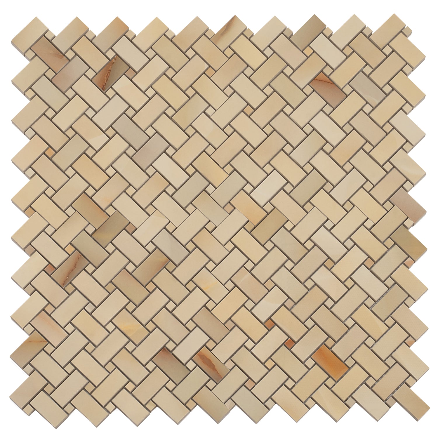 Miele 12x12 Lappato Onyx Basketweave Porcelain Mosaic Tile (5 pack, 4.84 sq ft/case)