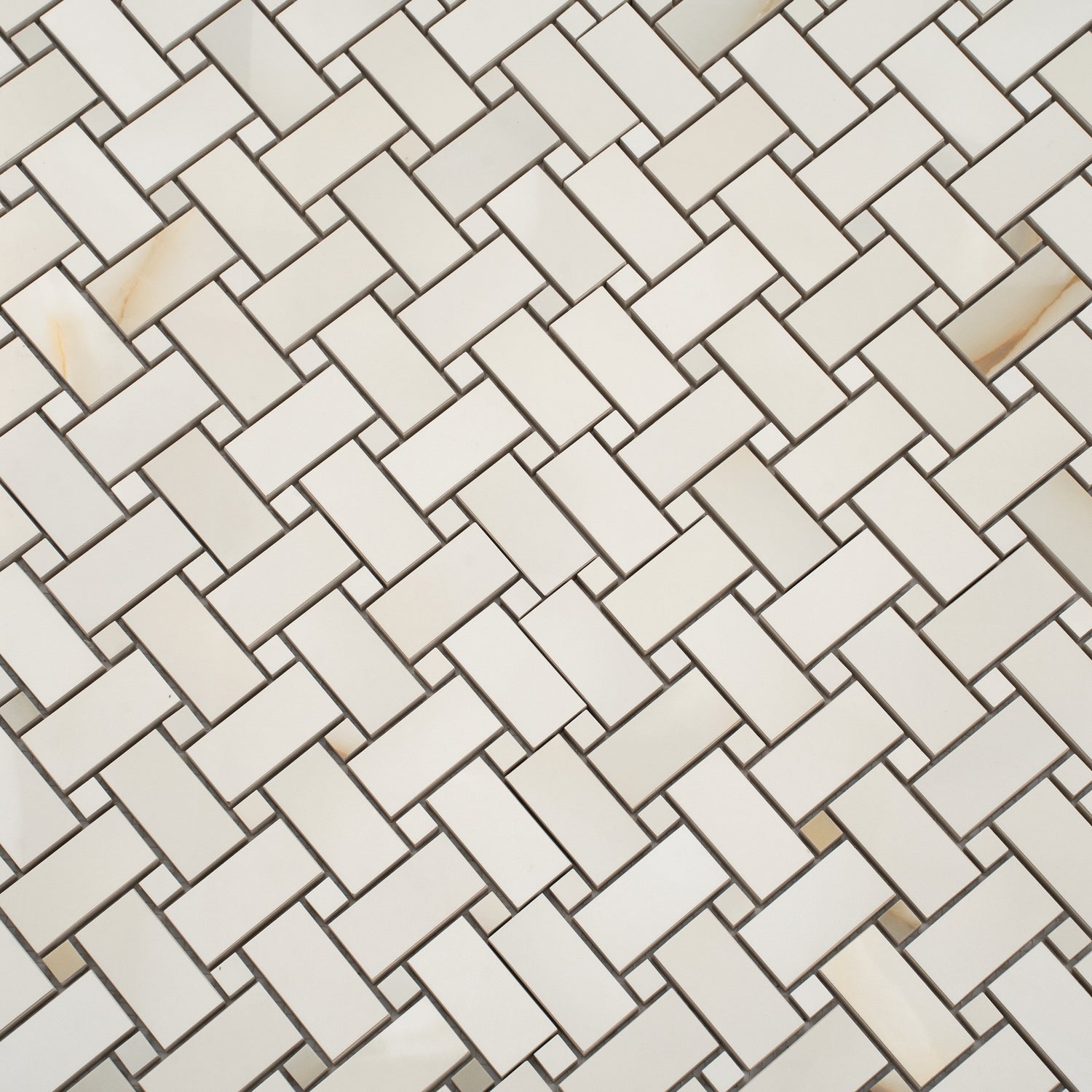 Splendor 12x12 Perla Porcelain Mosaic Onyx Basketweave Wall and Floor Tile (5 Pack, 4.84 sq ft/case) - Sample