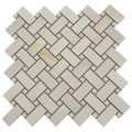 Perla 12x12 lappato onyx basketweave porcelain mosaic tile in neutral beige tones