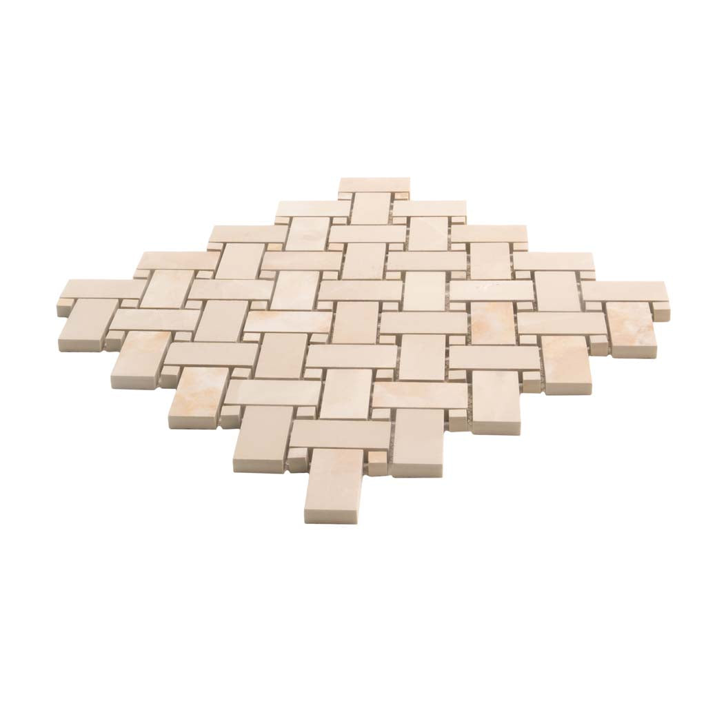 Crepe Pink 12x12 Matte Basketweave Porcelain Mosaic Tile (5 pack, 4.84 sq ft/case) - Sample
