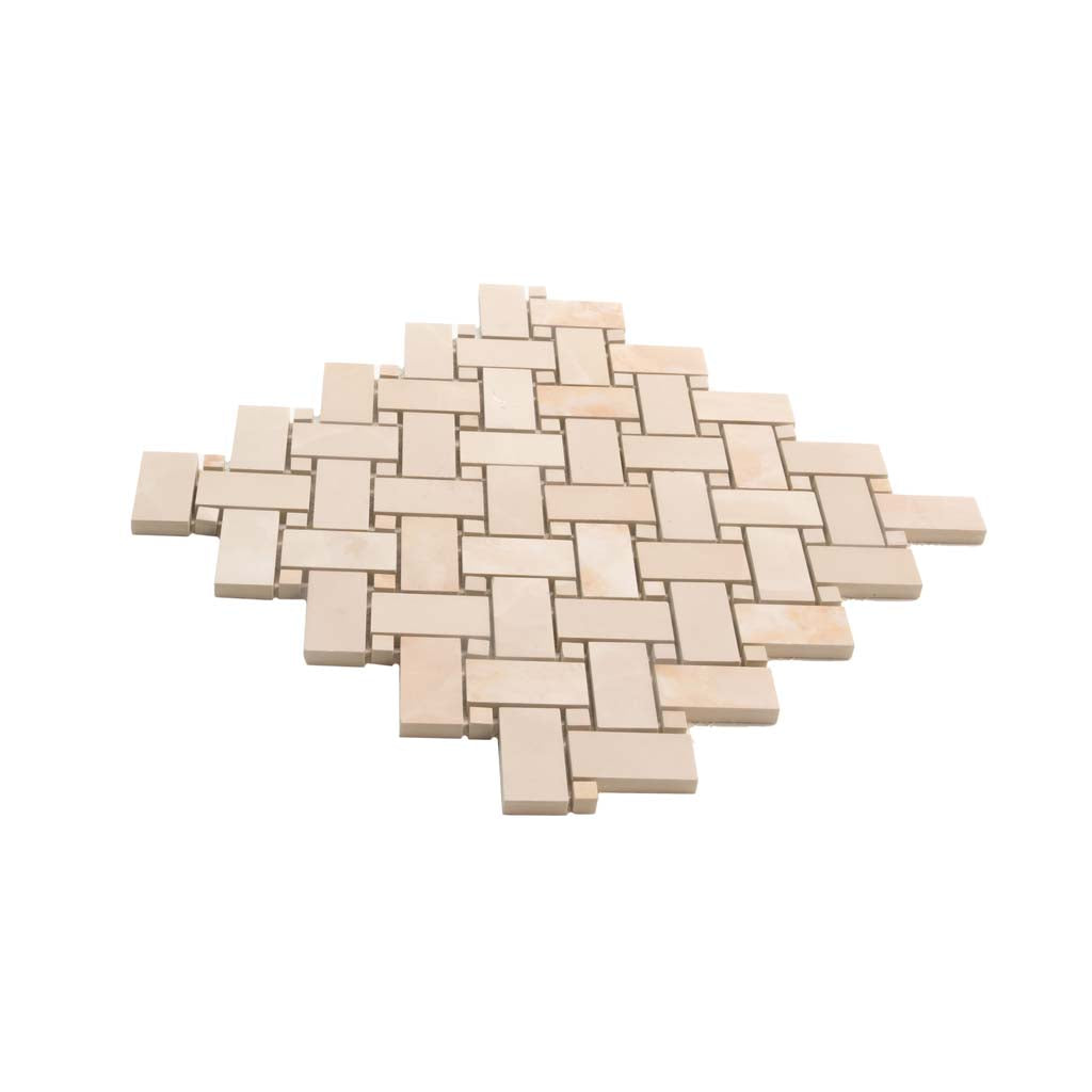 Crepe Pink 12x12 Matte Basketweave Porcelain Mosaic Tile (5 pack, 4.84 sq ft/case) - Sample