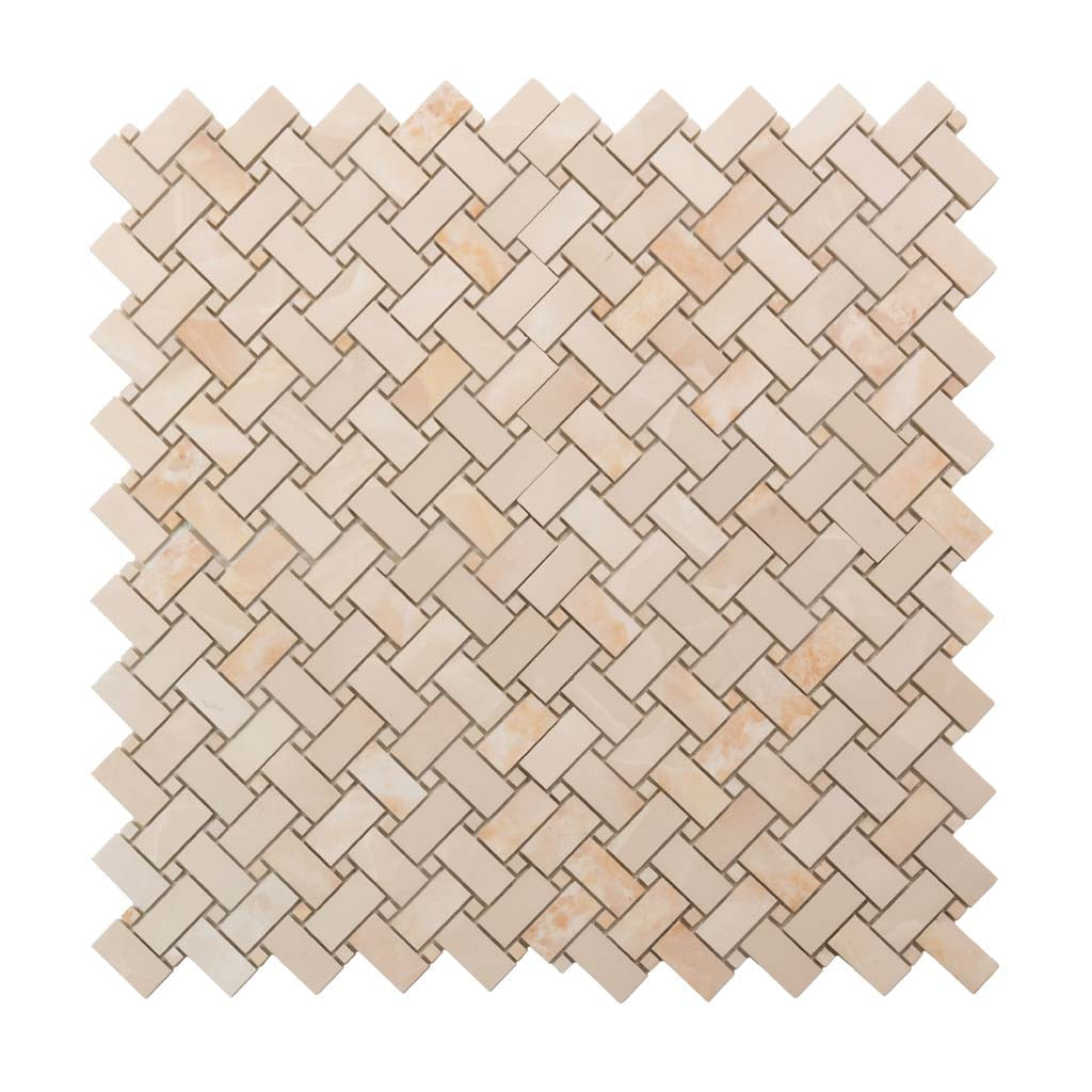 Crepe Pink 12x12 Matte Basketweave Porcelain Mosaic Tile (5 pack, 4.84 sq ft/case) - Sample