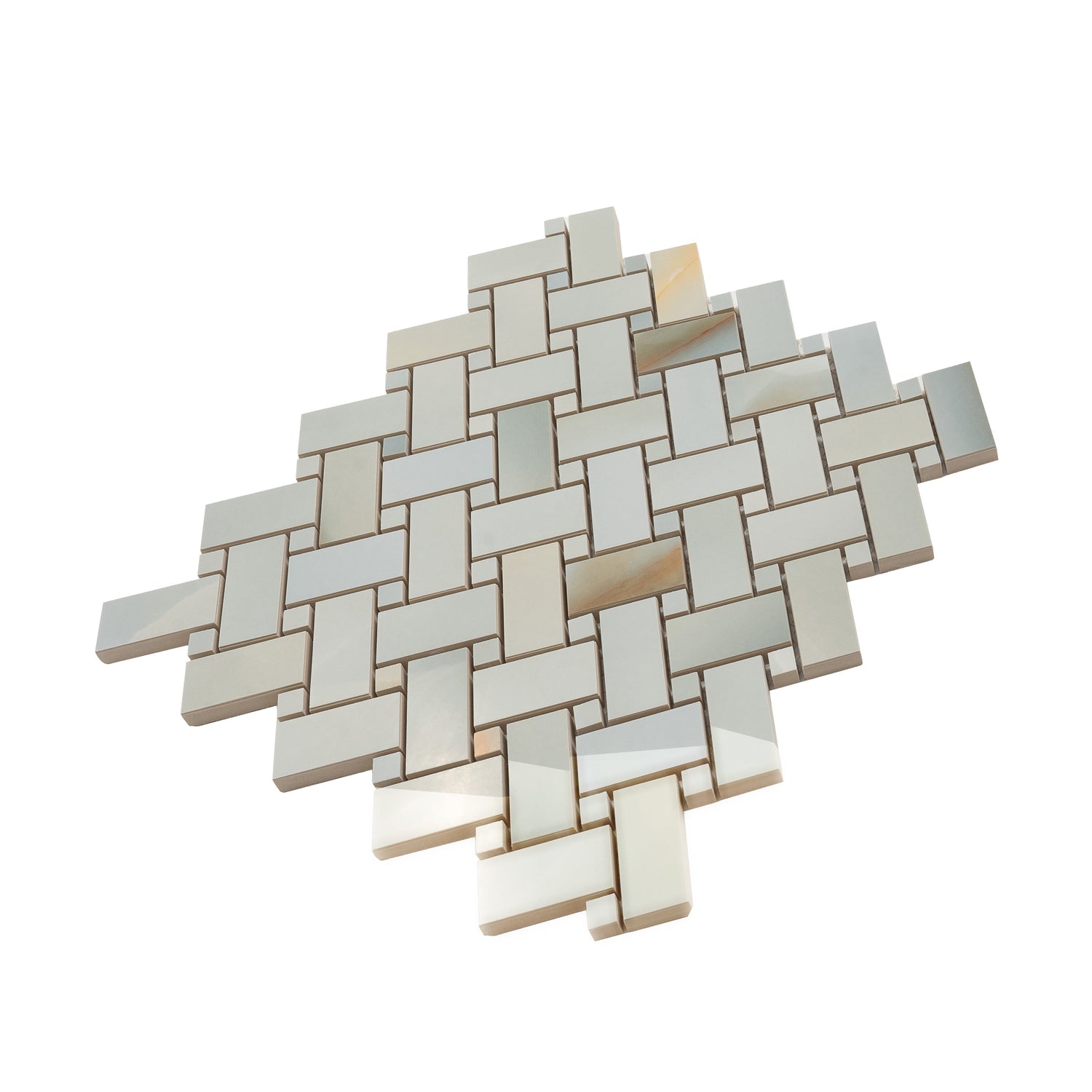 Splendor 12x12 Turchese Porcelain Mosaic Onyx Basketweave Wall and Floor Tile (5 Pack, 4.84 sq ft/case) - Sample