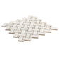 Alabaster White 12x12 Matte Basketweave Porcelain Mosaic Tile (5 pack, 4.84 sq ft/case) - Sample