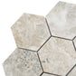 Light Taupe Beige 9x13 Polished Hexagon Porcelain Mosaic Tile (9 pack, 7.09 sq ft/case) - Sample