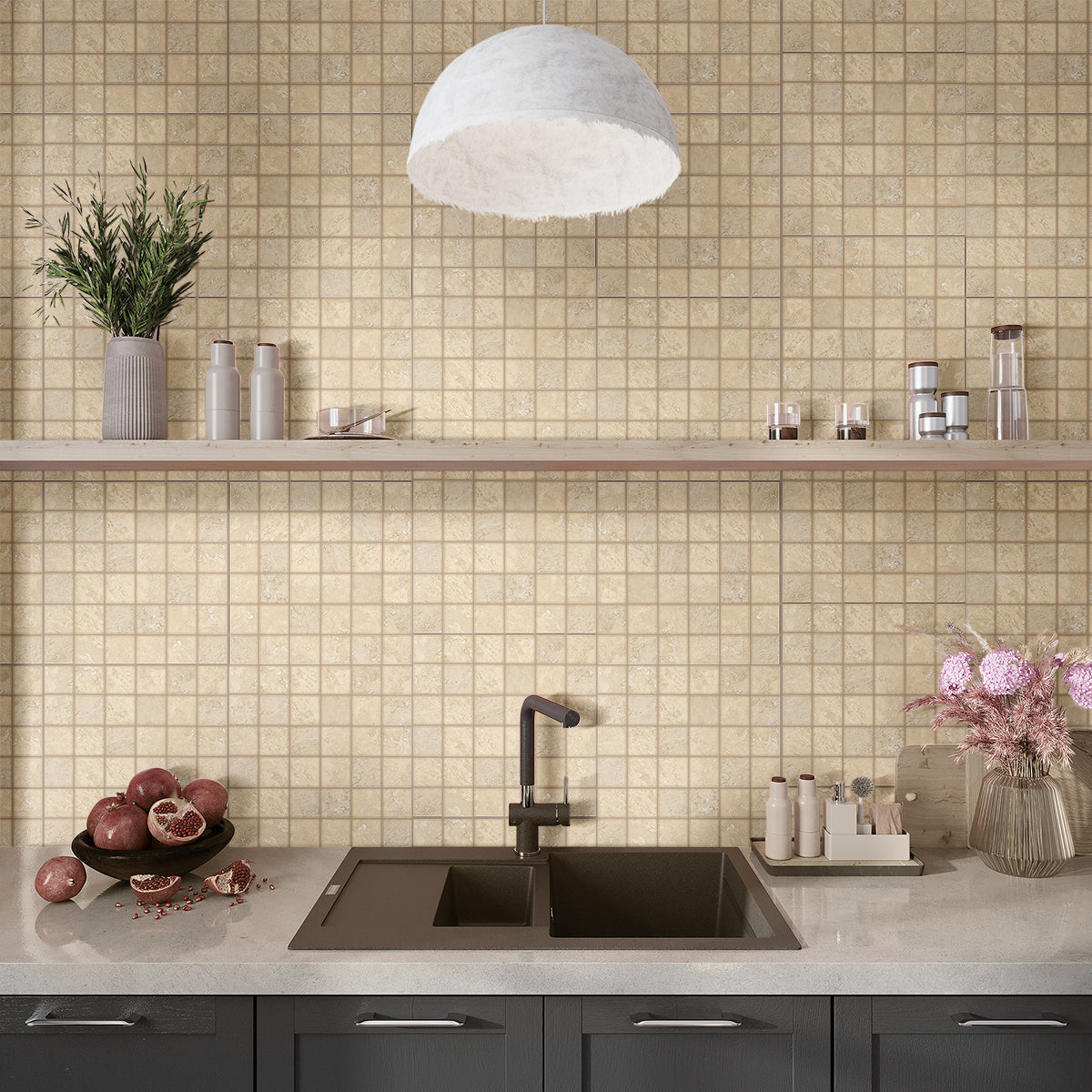 Beige Porcelain Mosaic Tile