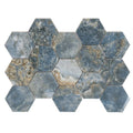 Sample - Hale Navy 9x13 Polished Hexagon Porcelain Mosaic Tile (9 pack, 7.09 sq ft/case)