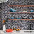 9 pack Splendor 8.86 in. x 12.8 in. Polished Blue Porcelain Hexagon Wall and Floor Tile (7.09 sq. ft./case)