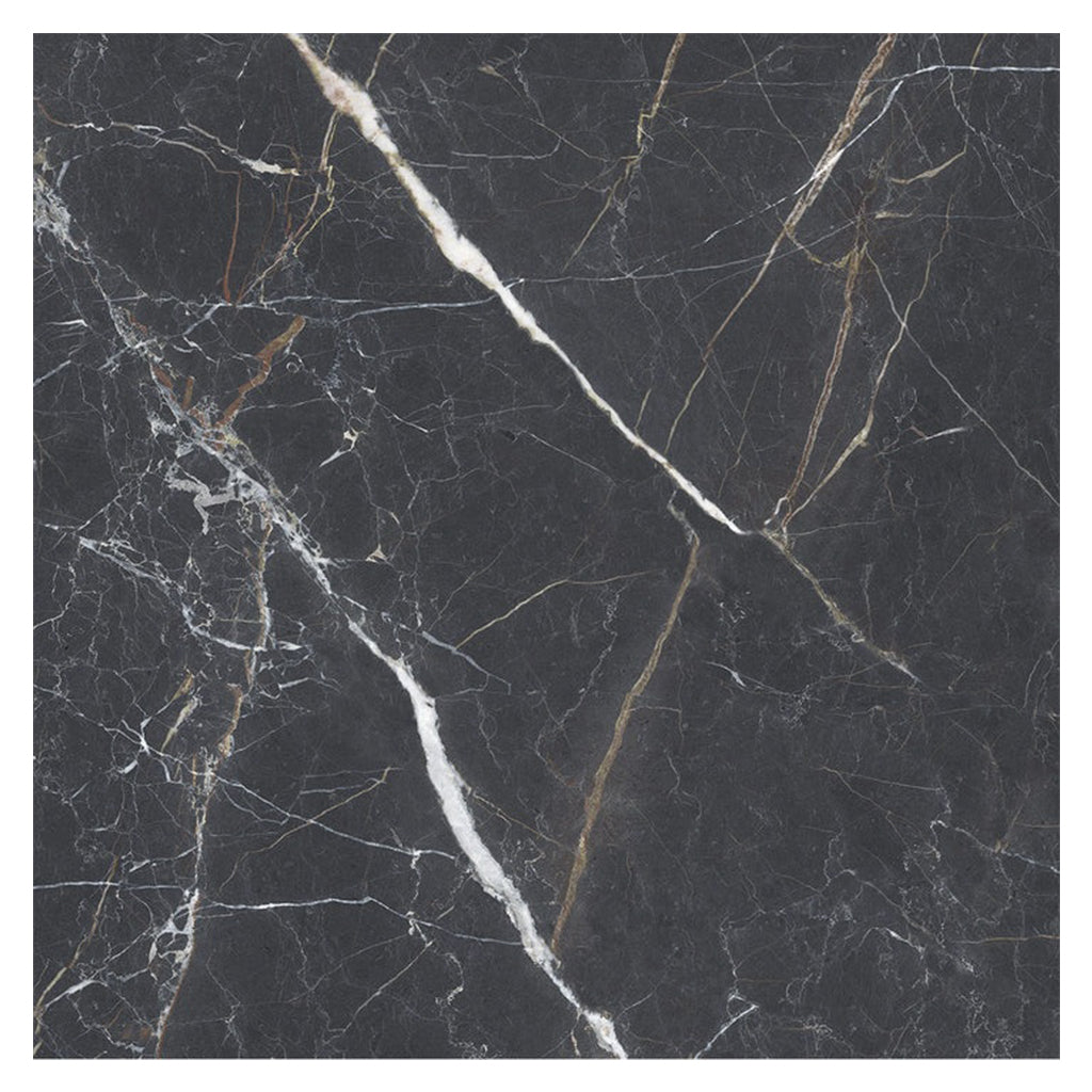 Splendor 48x48 Charcoal Black Porcelain Large Format Sqaure Veining Wall and Floor Tile (1 Pack, 15.5 sq ft/case)