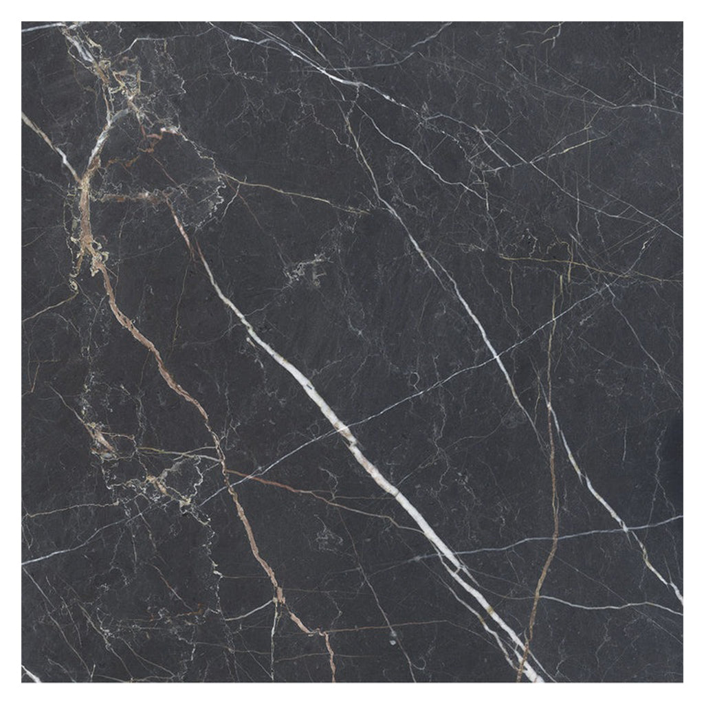 Splendor 48x48 Charcoal Black Porcelain Large Format Sqaure Veining Wall and Floor Tile (1 Pack, 15.5 sq ft/case)