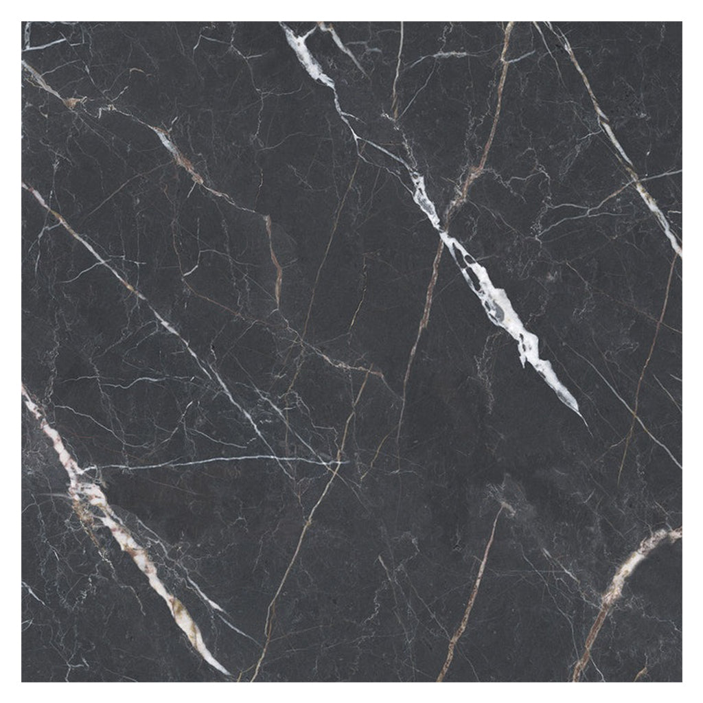 Splendor 48x48 Charcoal Black Porcelain Large Format Sqaure Veining Wall and Floor Tile (1 Pack, 15.5 sq ft/case)