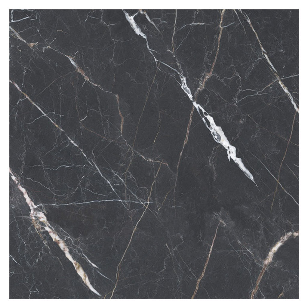 Splendor 48x48 Charcoal Black Porcelain Large Format Sqaure Veining Wall and Floor Tile (1 Pack, 15.5 sq ft/case) - Sample
