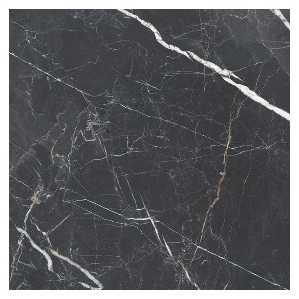 Splendor 48x48 Charcoal Black Porcelain Large Format Sqaure Veining Wall and Floor Tile (1 Pack, 15.5 sq ft/case)