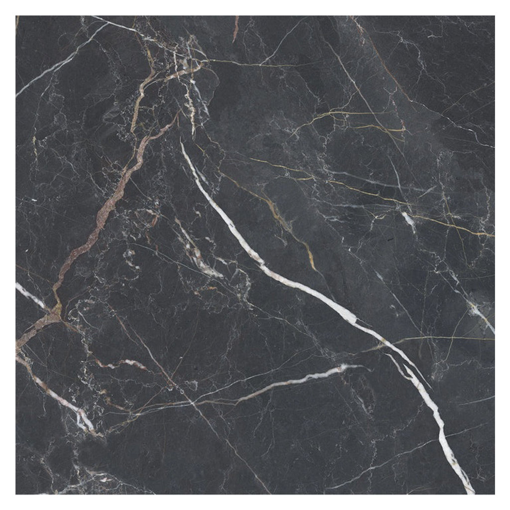 Splendor 48x48 Charcoal Black Porcelain Large Format Sqaure Veining Wall and Floor Tile (1 Pack, 15.5 sq ft/case)