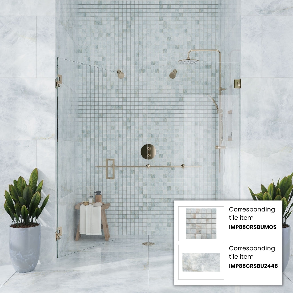 Frosted Sky Blue 12x12 Lappato Square Porcelain Mosaic Tile (5 pack, 4.84 sq ft/case)