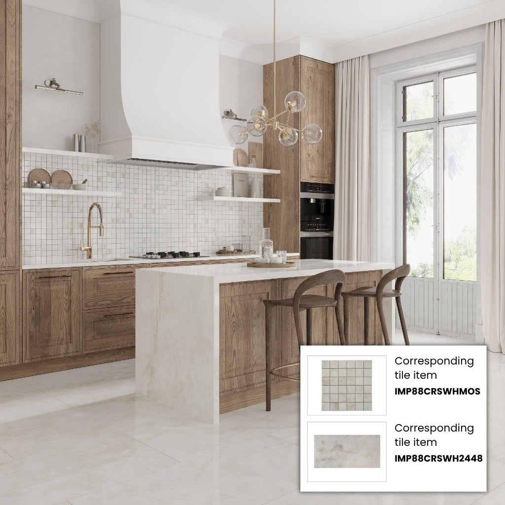 Soft Alabaster White 24x48 Lappato Porcelain Large Format Tile (2 pack, 15.5 sq ft/case)