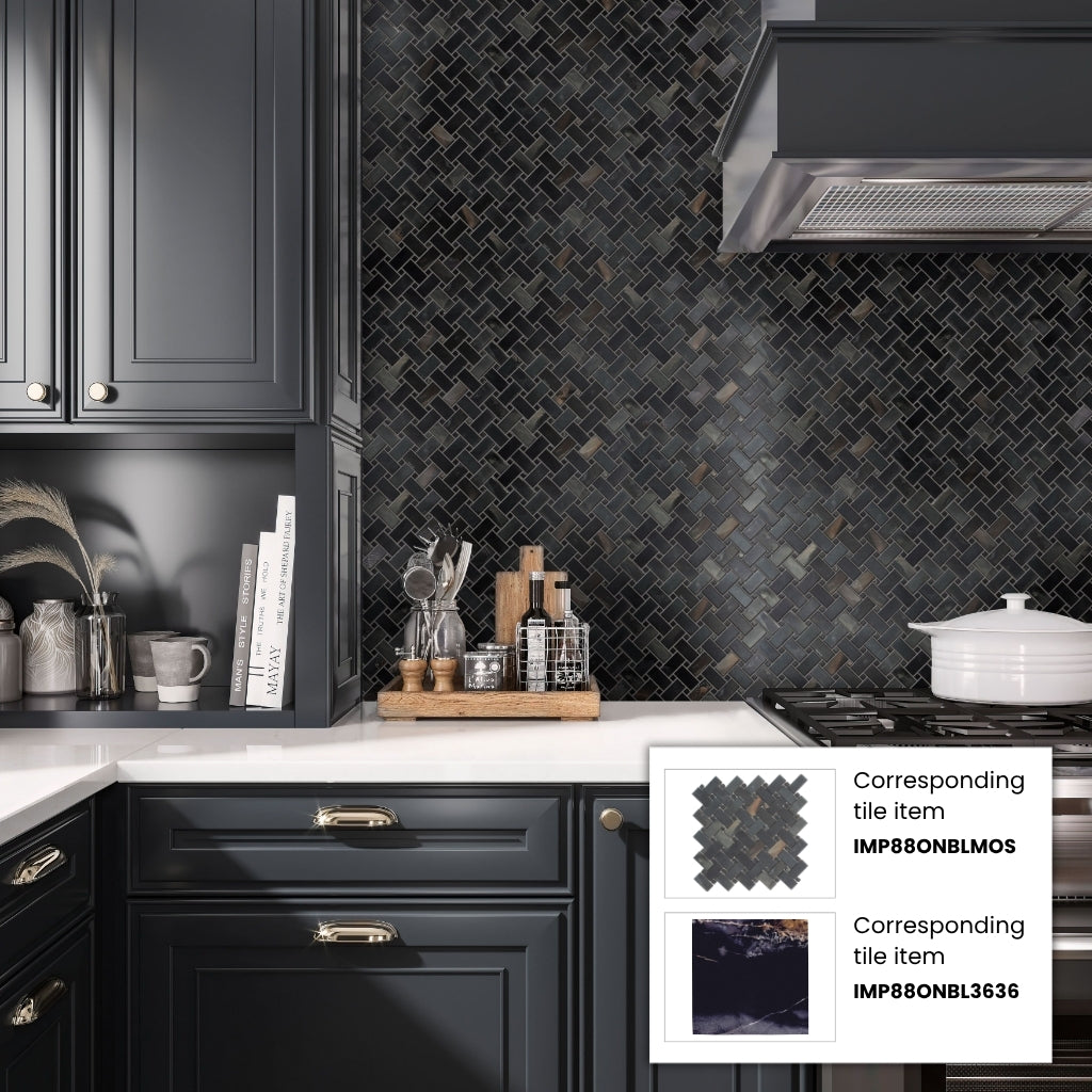 Black 12x12 Matte Basketweave Porcelain Mosaic Tile (5 pack, 4.84 sq ft/case)