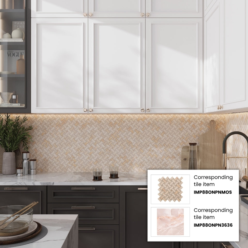 Crepe Pink 12x12 Matte Basketweave Porcelain Mosaic Tile (5 pack, 4.84 sq ft/case)