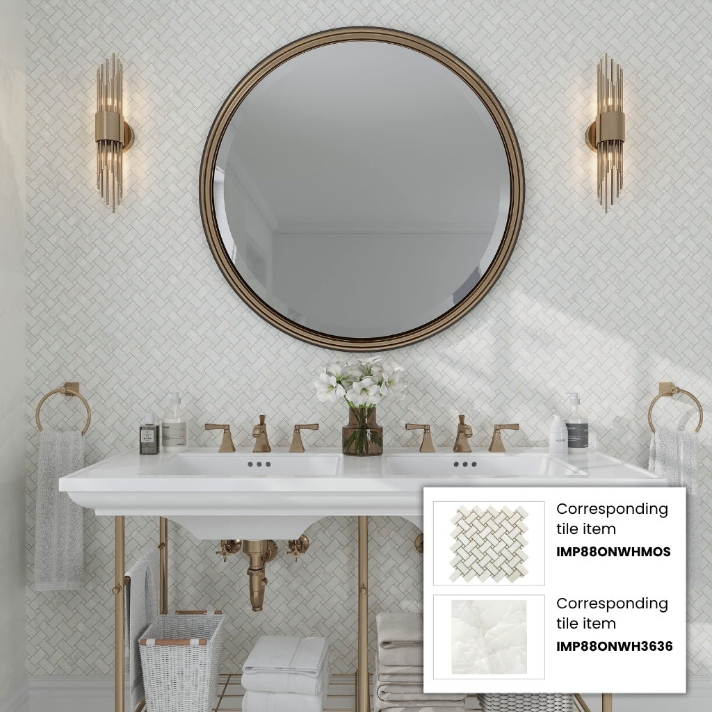 Alabaster White 12x12 Matte Basketweave Porcelain Mosaic Tile (5 pack, 4.84 sq ft/case)