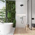 White matte ceramic 12x36 floral large format wall and shower tile