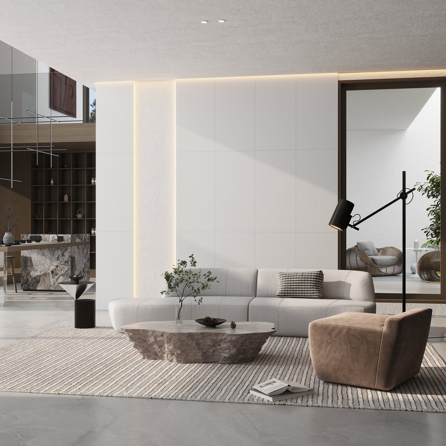 White 24x48 Matte Ribbed Porcelain Large Tile (2 pack, 15.55 sq ft/case)