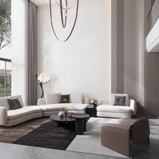 White 36x36 Glossy Square Dandelion Porcelain Large Tile (2 pack, 17.67 sq ft/case)