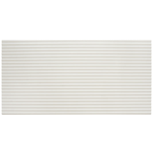 Terrain 24x48 Soft White Porcelain Large Format Fluted grooved Wall Tile (2 Pack, 15.55 sq ft/case)