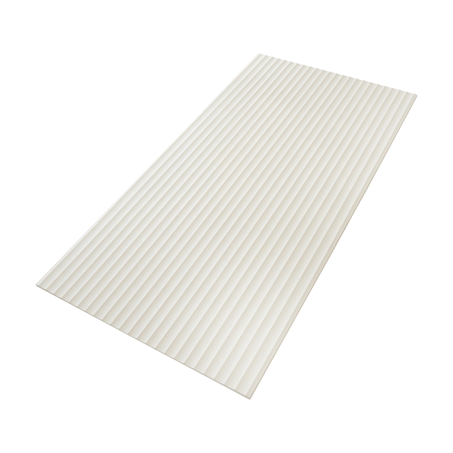 Terrain 24x48 Soft White Porcelain Large Format Fluted grooved Wall Tile (2 Pack, 15.55 sq ft/case)