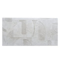 Matte finish stone white 24x48 porcelain tile with geometric textured pattern