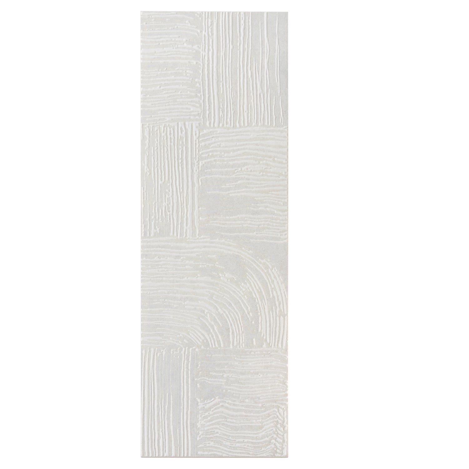 Terrain 12x36 Off-White Ceramic Large Format Trowel Plaster-Style Wall Tile (4 Pack, 5.82 sq ft/case)