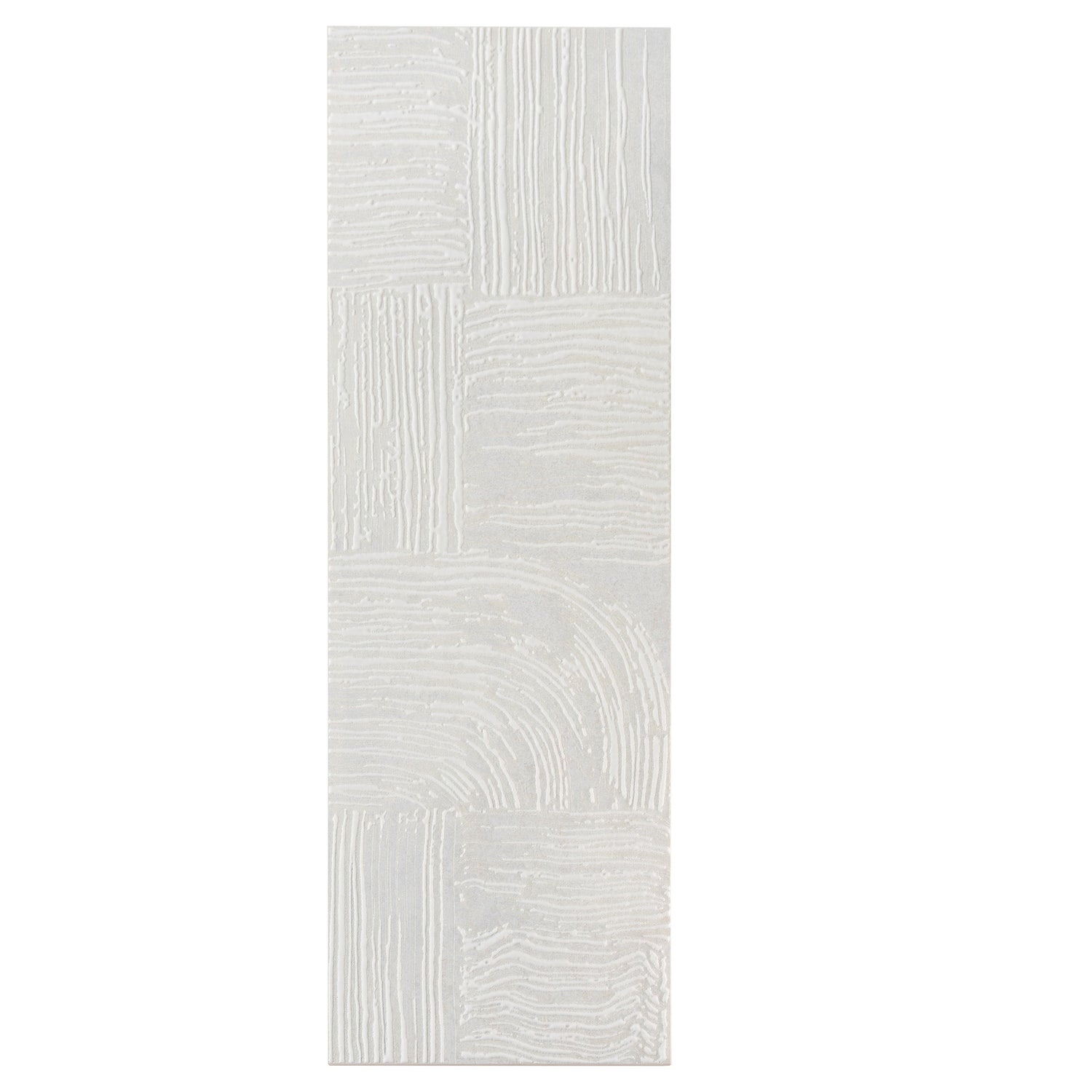 Terrain 12x36 Off-White Ceramic Large Format Trowel Plaster-Style Wall Tile (4 Pack, 5.82 sq ft/case) - Sample