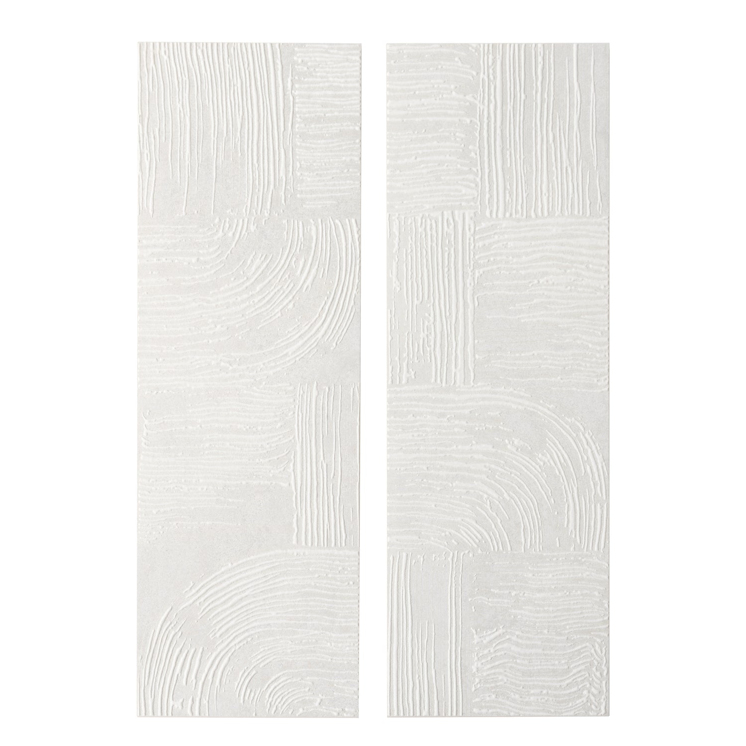Terrain 12x36 Off-White Ceramic Large Format Trowel Plaster-Style Wall Tile (4 Pack, 5.82 sq ft/case)