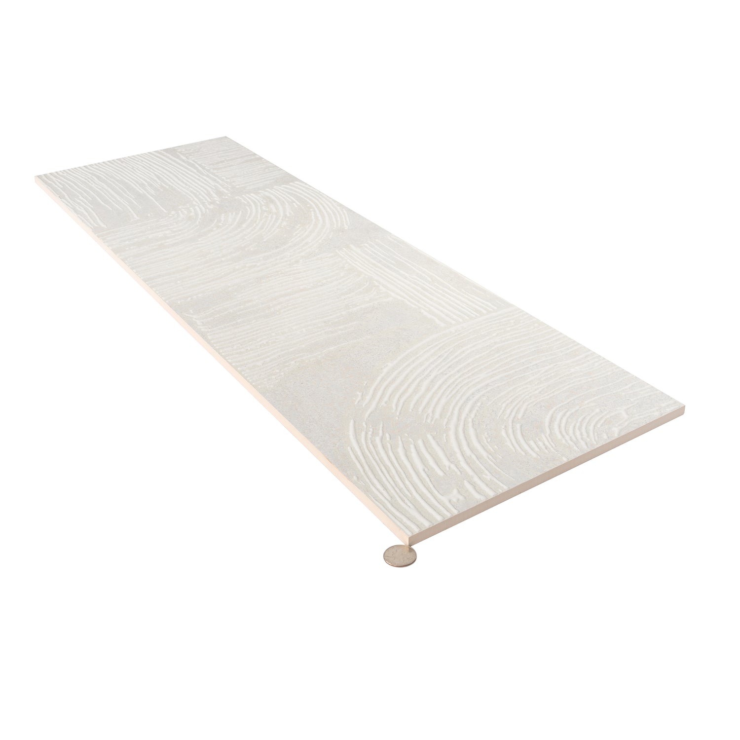 Terrain 12x36 Off-White Ceramic Large Format Trowel Plaster-Style Wall Tile (4 Pack, 5.82 sq ft/case)