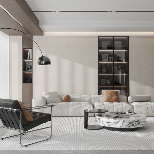 Limestone Beige 24x48 Matte Plain Ceramic Large Tile (3 pack, 23.25 sq ft/case)