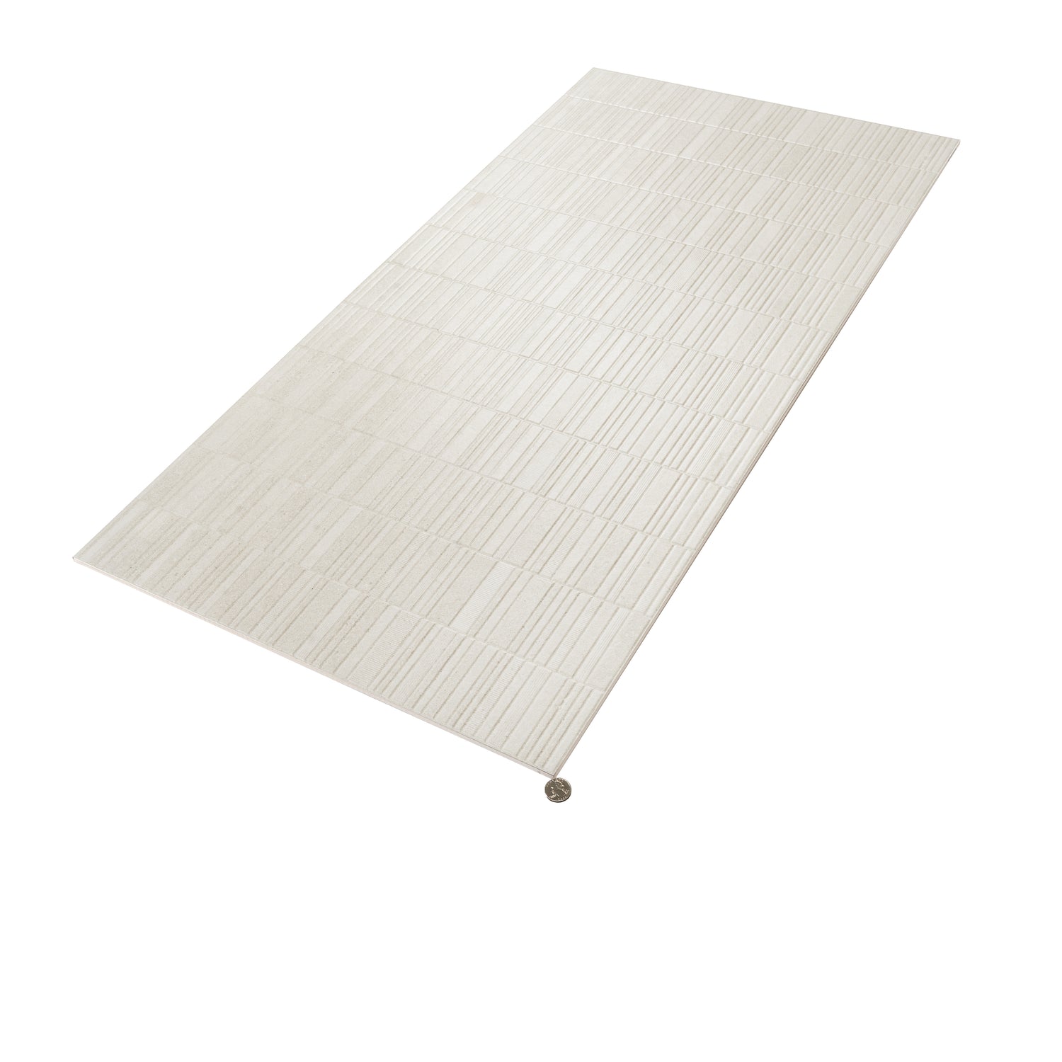 Imprint 24x48 Chalk Beige Ceramic Large Format Linear Grid Wall Tile (2 Pack, 15.5 sq ft/case)